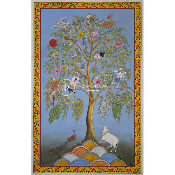 Tree of Life : Kalpavriksha : The Wish-Fulfilling Tree Painting, Handpainted, 23”x37”, Unframed